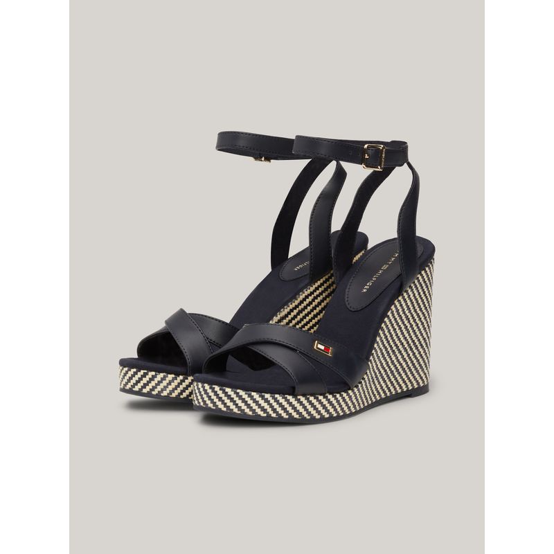 TOMMY HILFIGER - Sandalias blanco de cuña con rayas irregulares Tommy Hilfiger