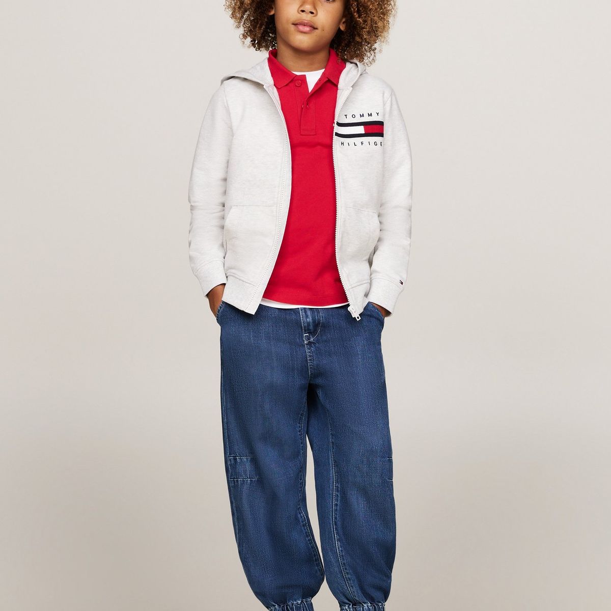 TOMMY HILFIGER - Buzo Con Capota Y Ribetes Distintivos Para Niño Tommy Hilfiger