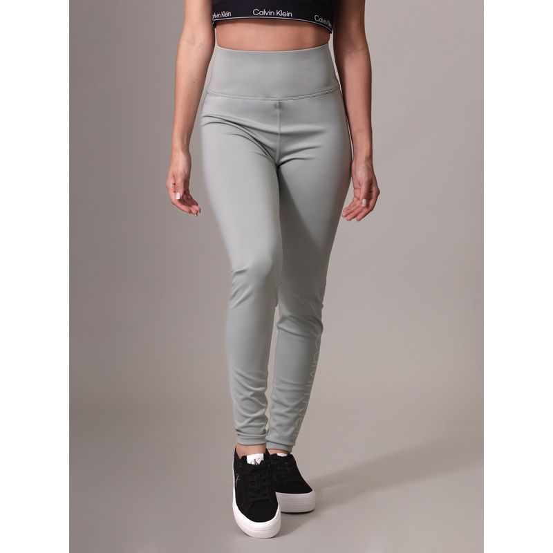 CALVIN KLEIN - Leggings gris deportivos con logotipo Calvin Klein