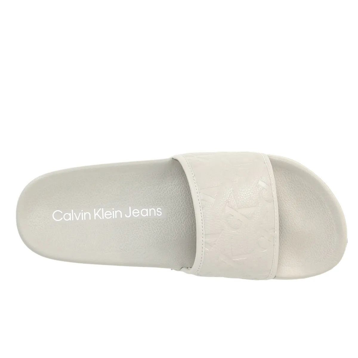 CALVIN KLEIN - Sandalia gris con monograma Calvin Klein