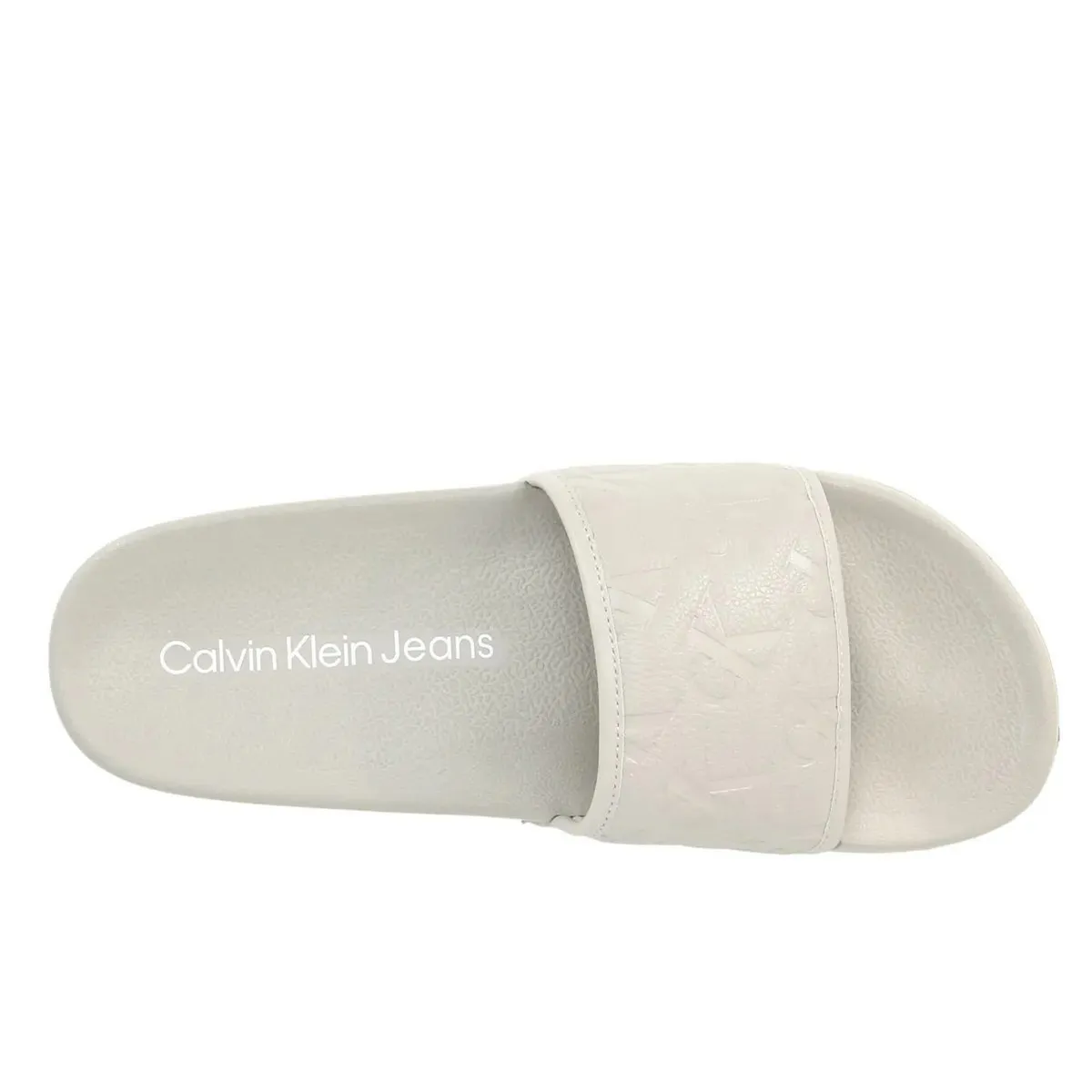 CALVIN KLEIN - Sandalia gris con monograma Calvin Klein