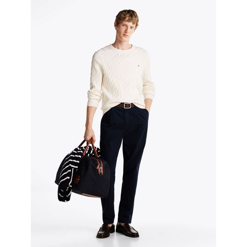 TOMMY HILFIGER - Saco blanco classics de punto trenzado Tommy Hilfiger