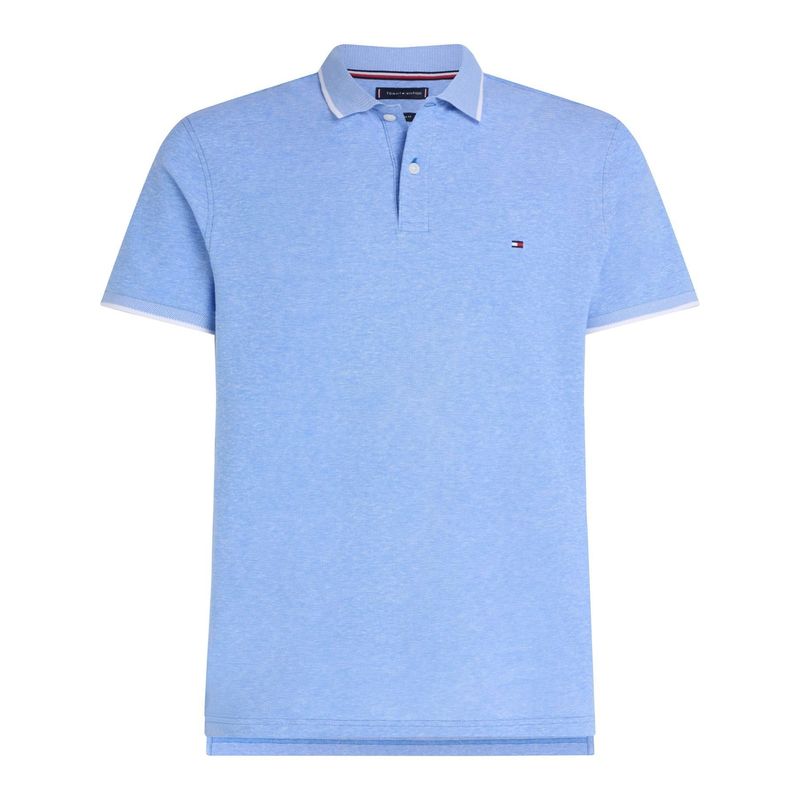 TOMMY HILFIGER - Polo azul de corte regular con logo Tommy Hilfiger