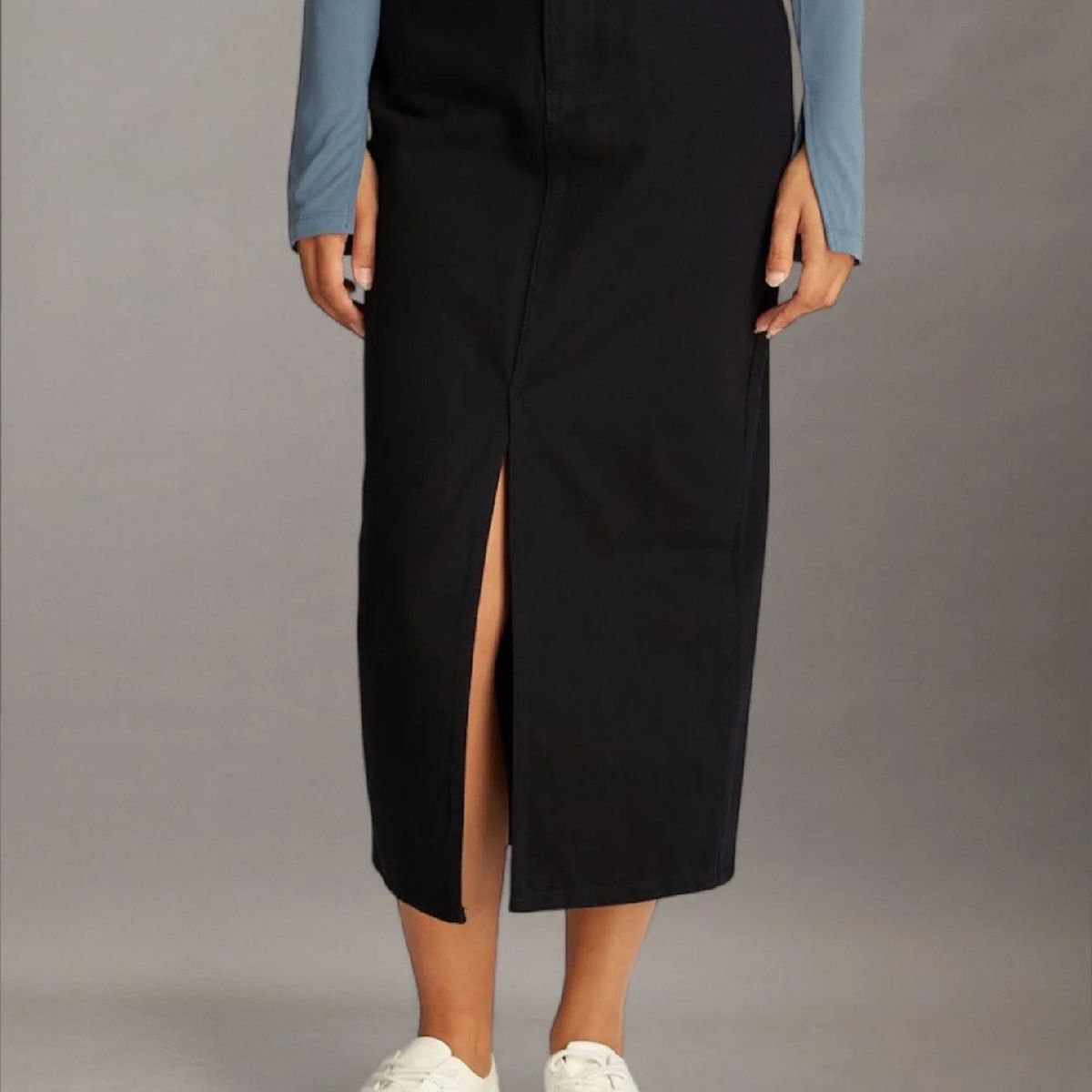 CALVIN KLEIN - Falda Negro Larga Denim Calvin Klein