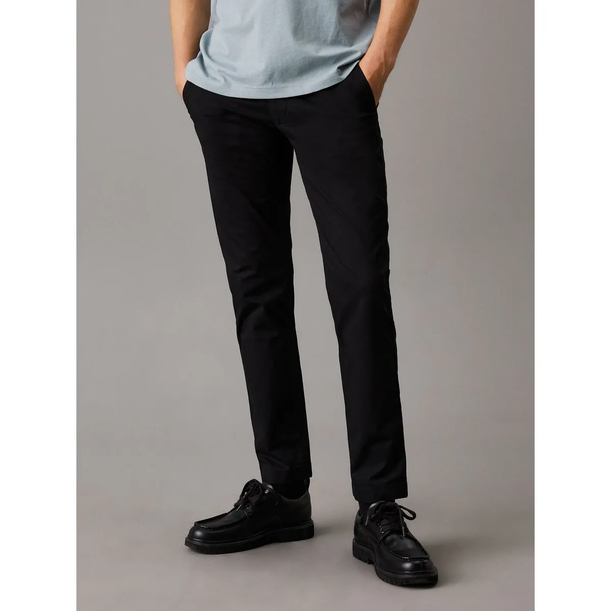 CALVIN KLEIN - Pantalones negro chinos tapered Calvin Klein