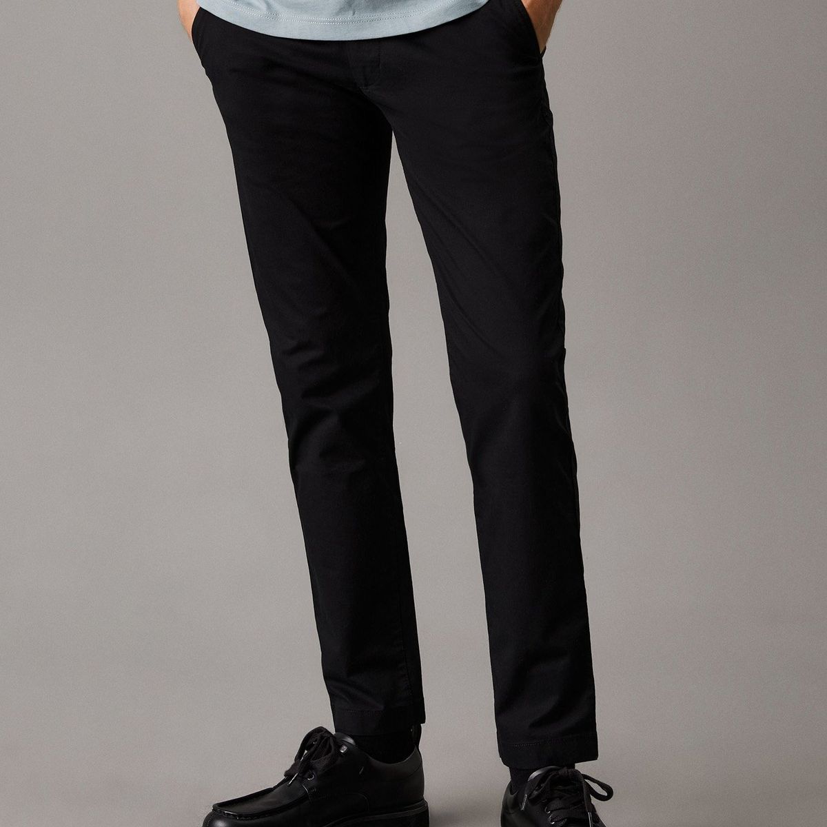 CALVIN KLEIN - Pantalones negro chinos tapered Calvin Klein