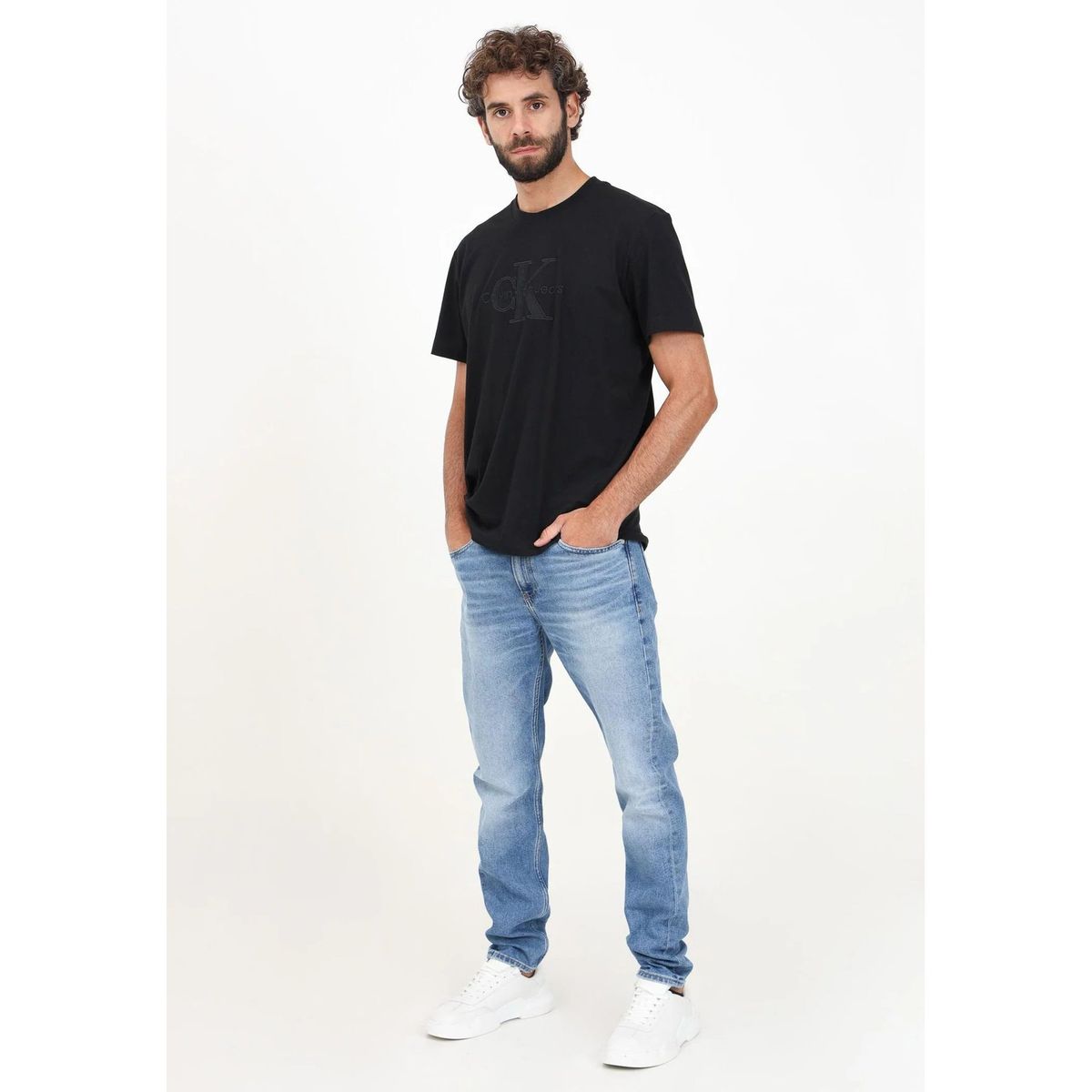 CALVIN KLEIN - Jeans azul slim taper con efecto desteñido Calvin Klein