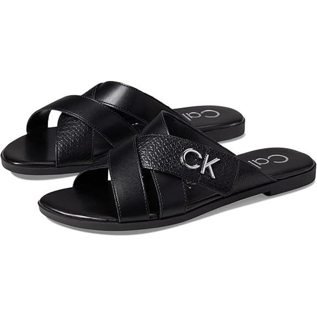 CALVIN KLEIN - Sandalias multicolor con monograma metálico Calvin Klein