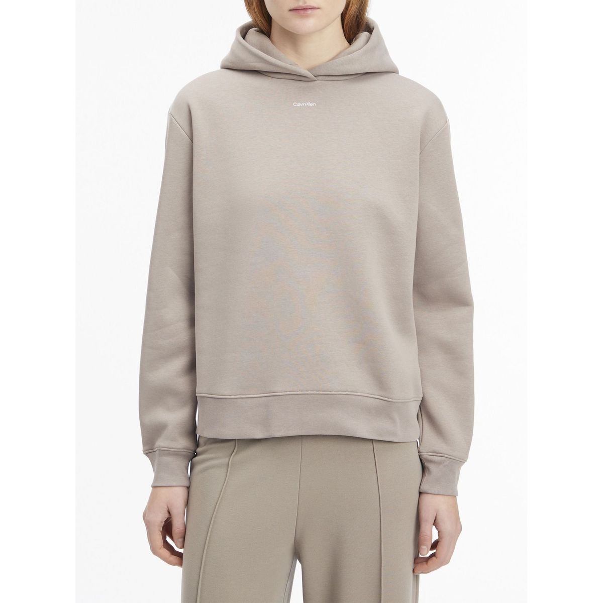 CALVIN KLEIN - Saco gris de felpa con nano logo Calvin Klein