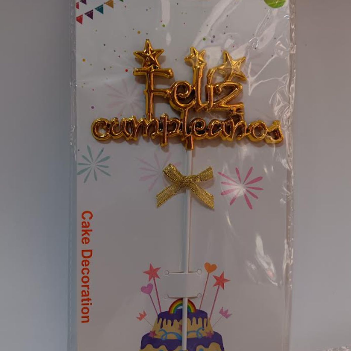 GENERICO - Topper Feliz Cumpleaños Plástico