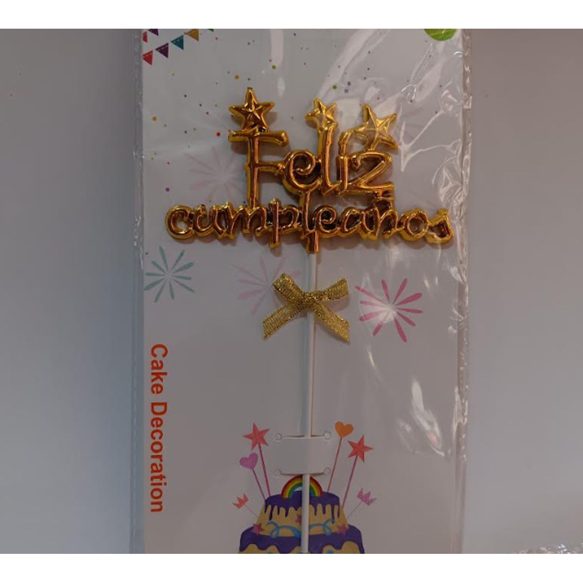 GENERICO - Topper Feliz Cumpleaños Plástico