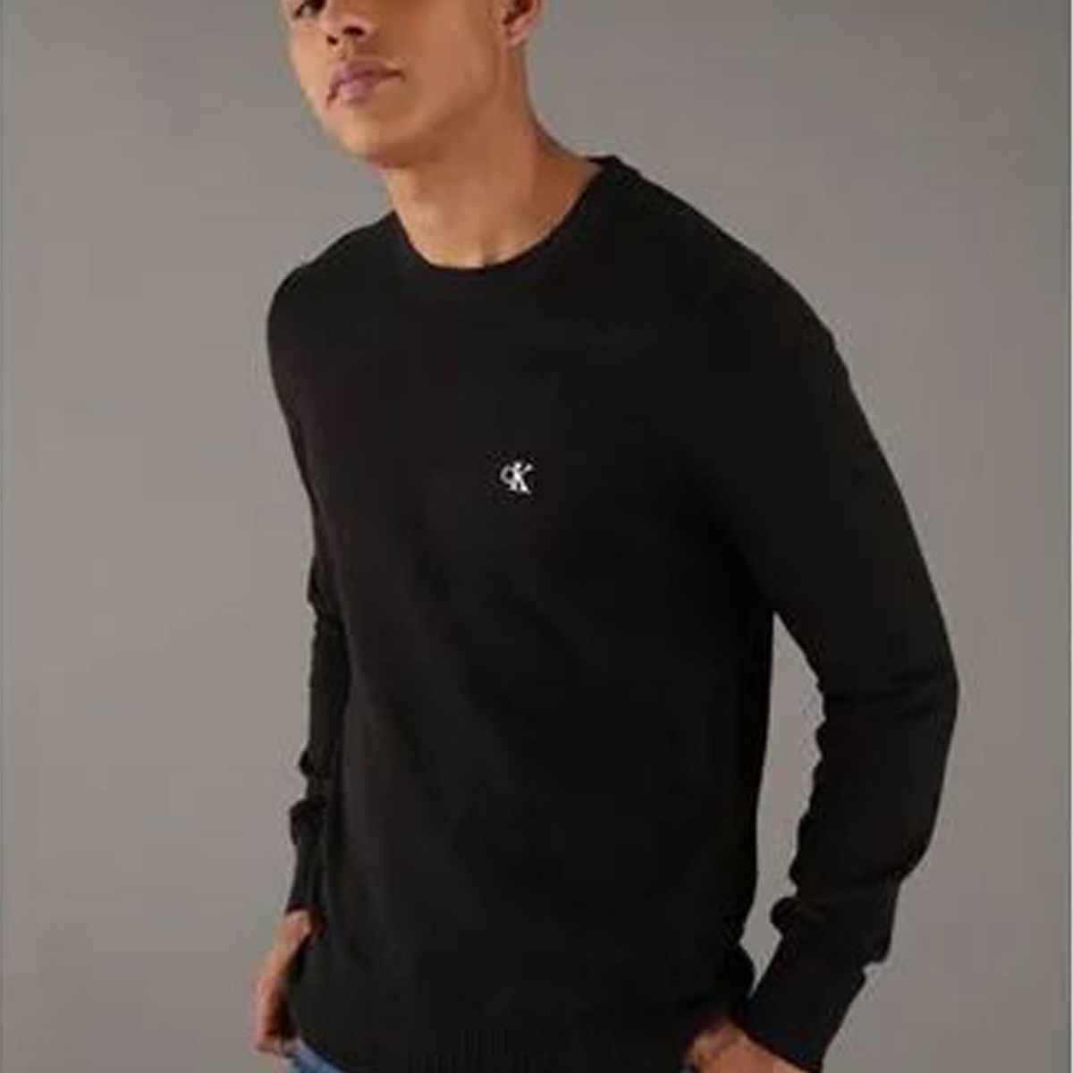 CALVIN KLEIN - Saco negro tejido moderno con cuello redondo Calvin Klein