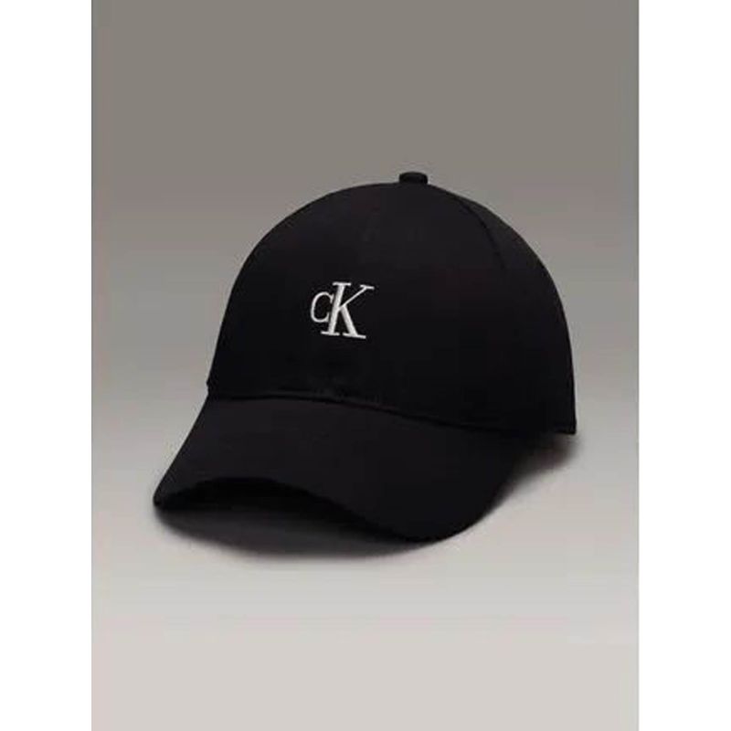 CALVIN KLEIN - Gorra negra con monograma bordado Calvin Klein