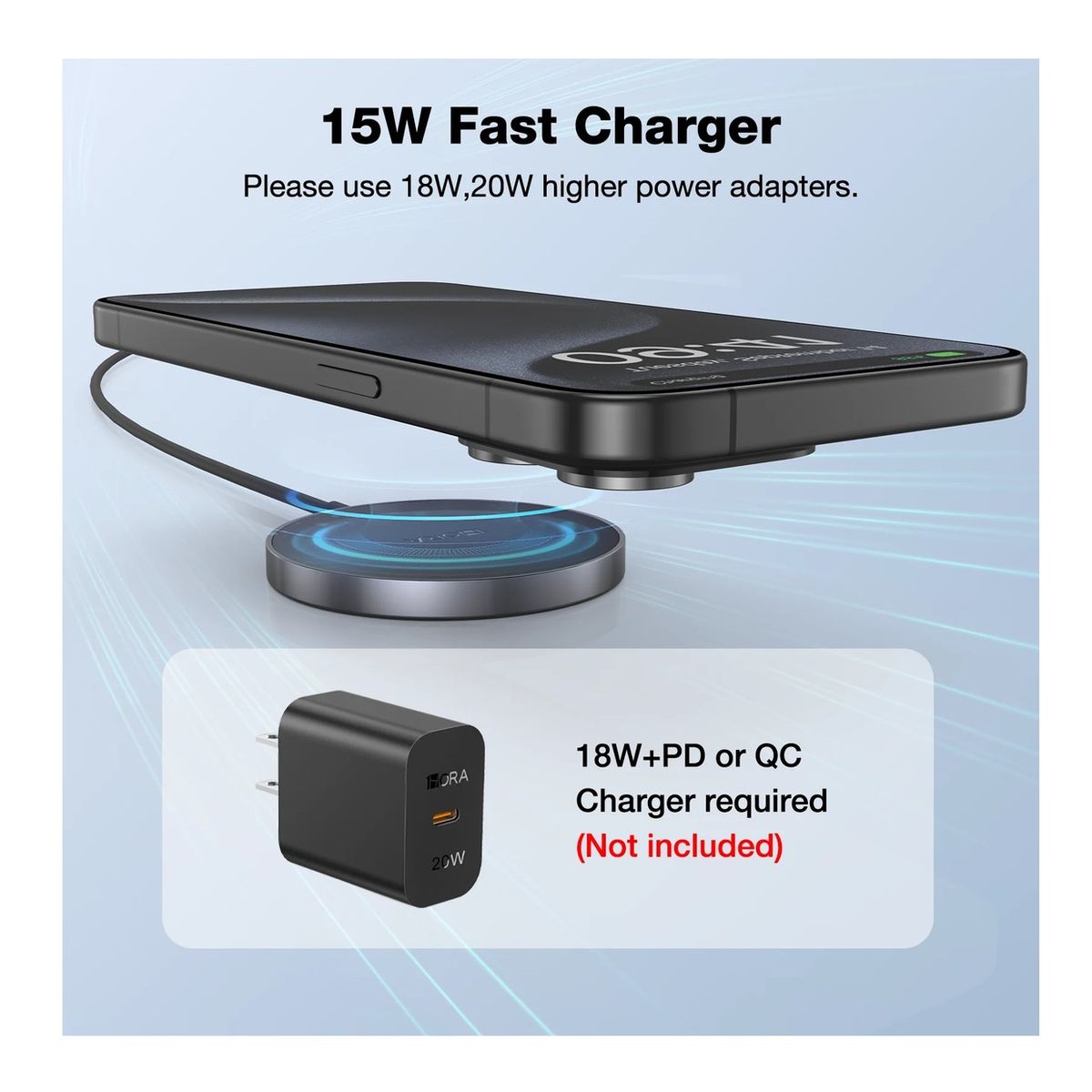 1 HORA - Cargador inalámbrico GAR281 1HORA 15W