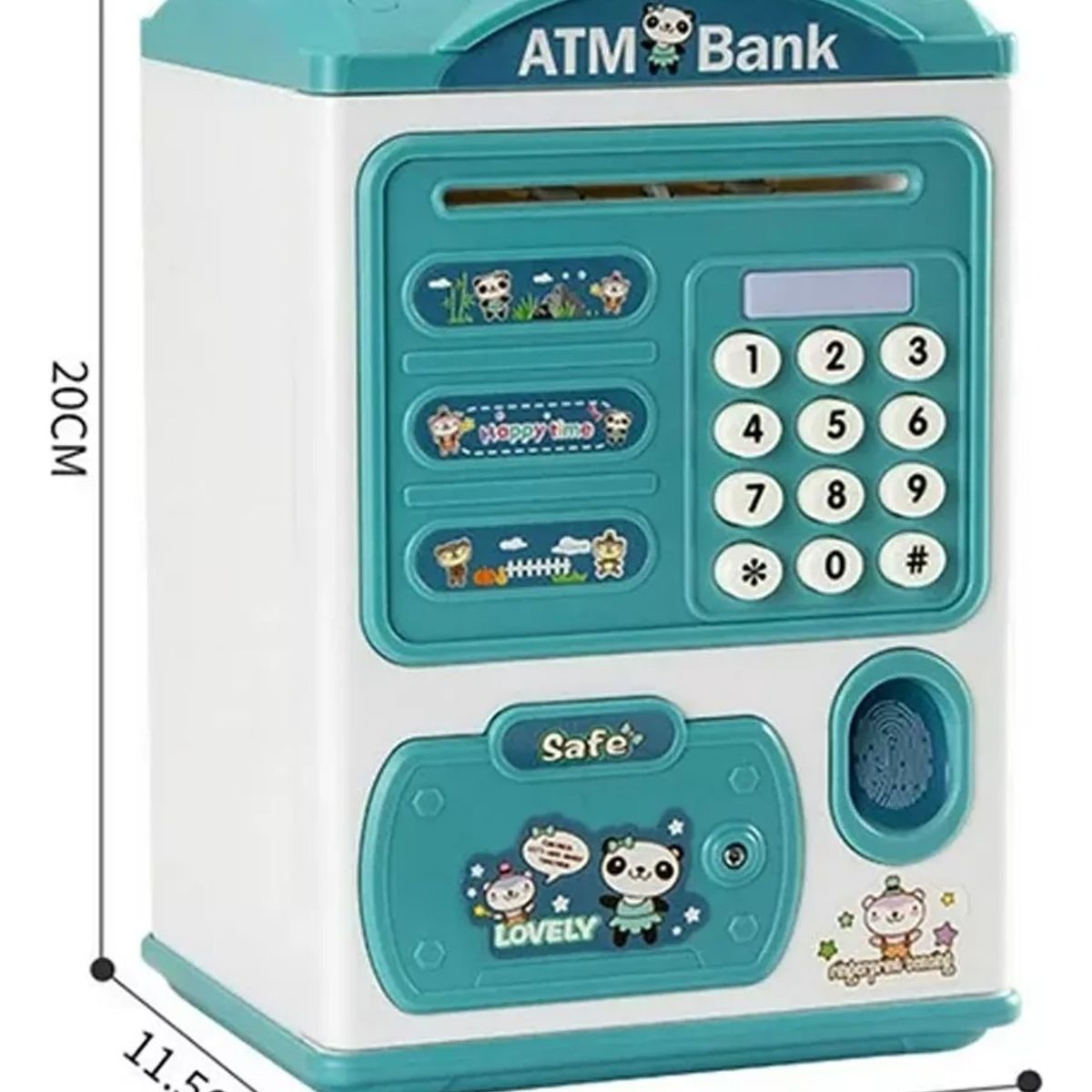 GENERICO - Alcancia Cajero Electrónico Niño-Niña Con Huella Caja Fuerte