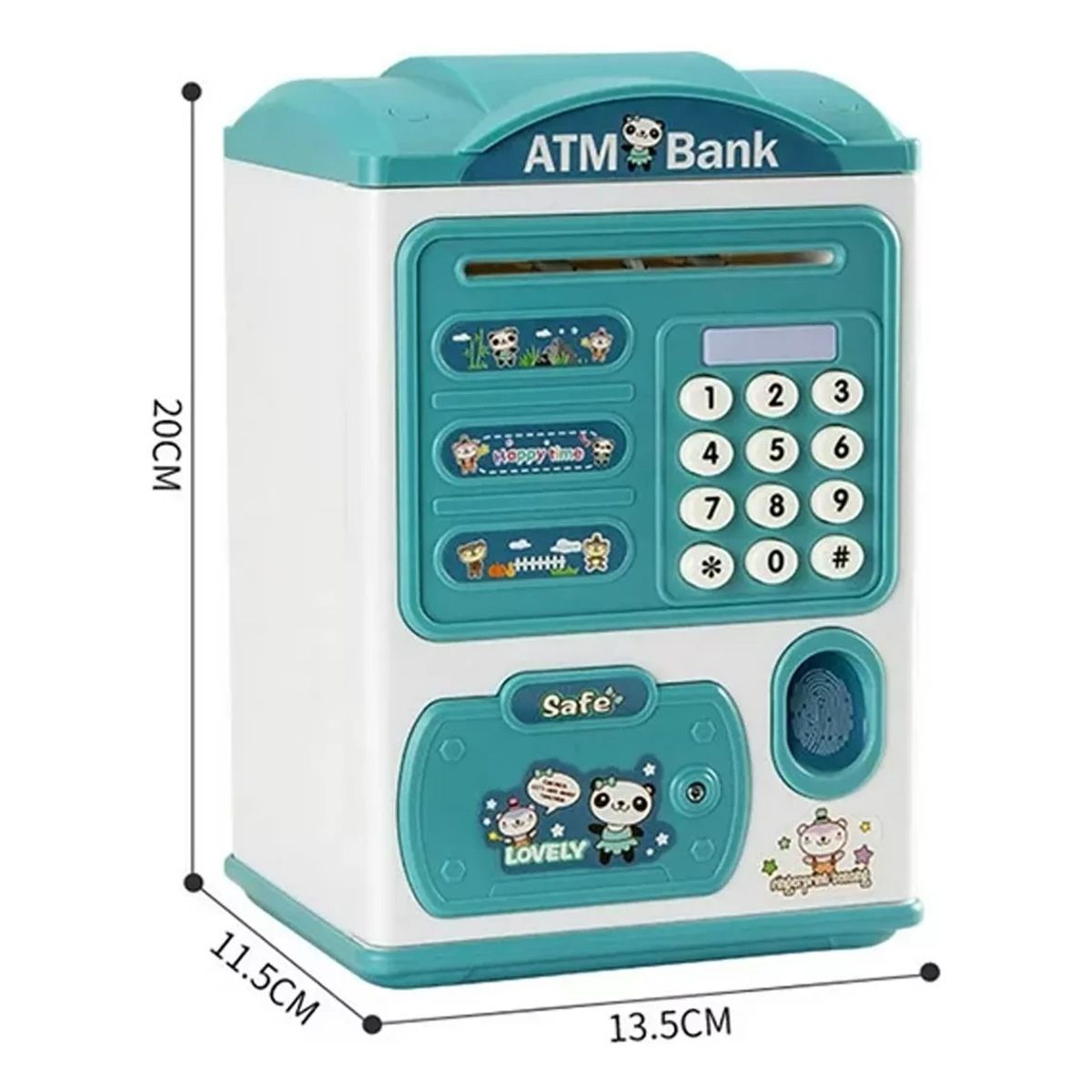 GENERICO - Alcancia Cajero Electrónico Niño-Niña Con Huella Caja Fuerte