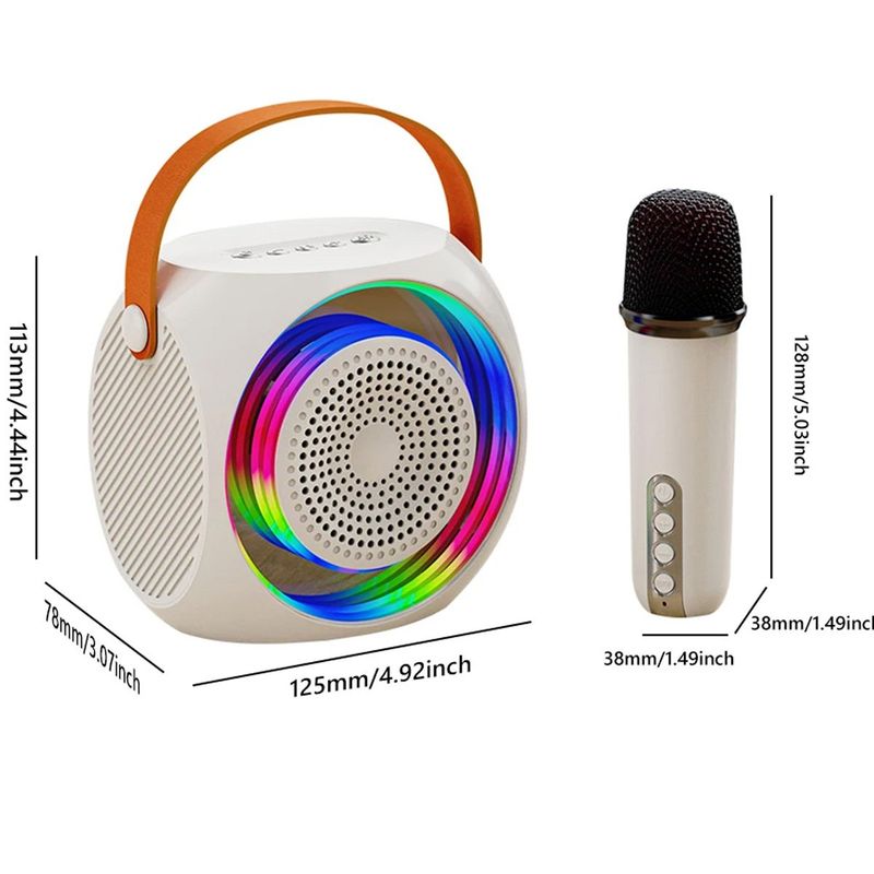 GENERICO - Mini Parlante Karaoke Niños Adultos Micrófono X2 Bluetooth