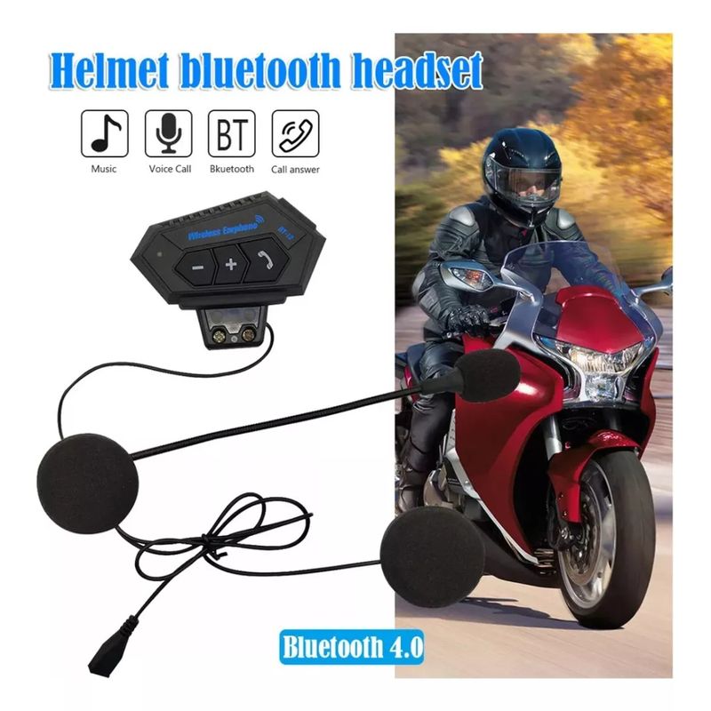 GENERICO - Intercomunicador BT12 para Casco de Moto con Conexión Bluetooth