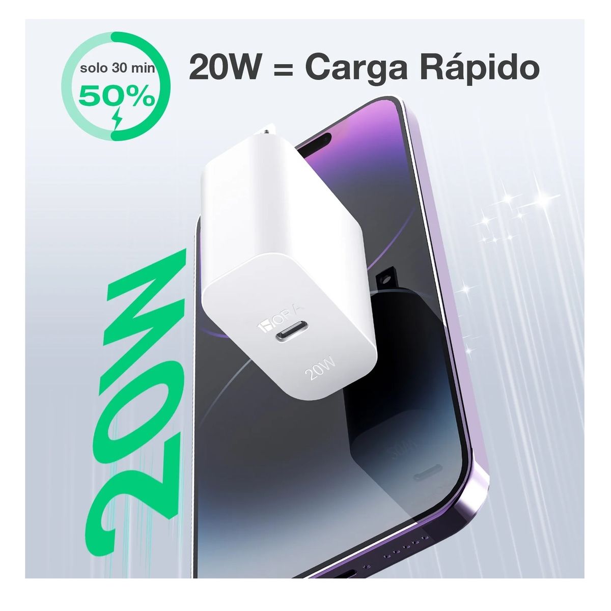 1 HORA - Cargador GAR152 1HORA Tipo C 20W
