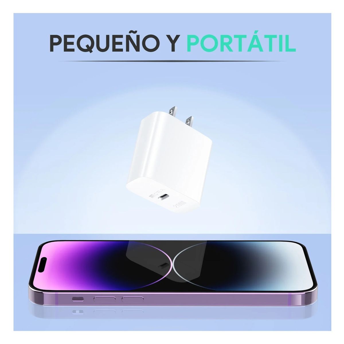 1 HORA - Cargador Para iPhone GAR154 1HORA de 20 W con cable Lightning