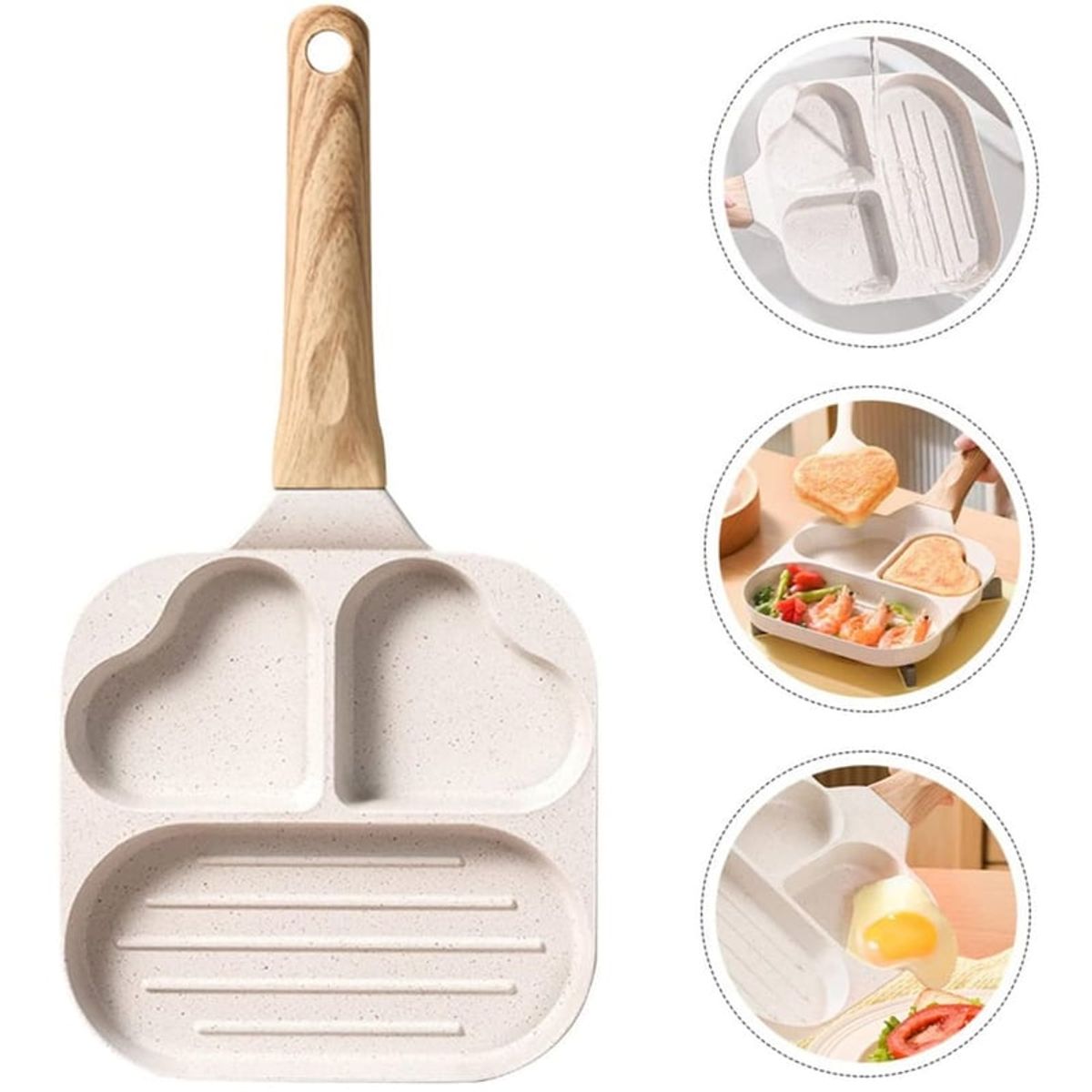 SKY - Sartén Para Huevos Fritos Forma De Corazón 3 Puestos Niños