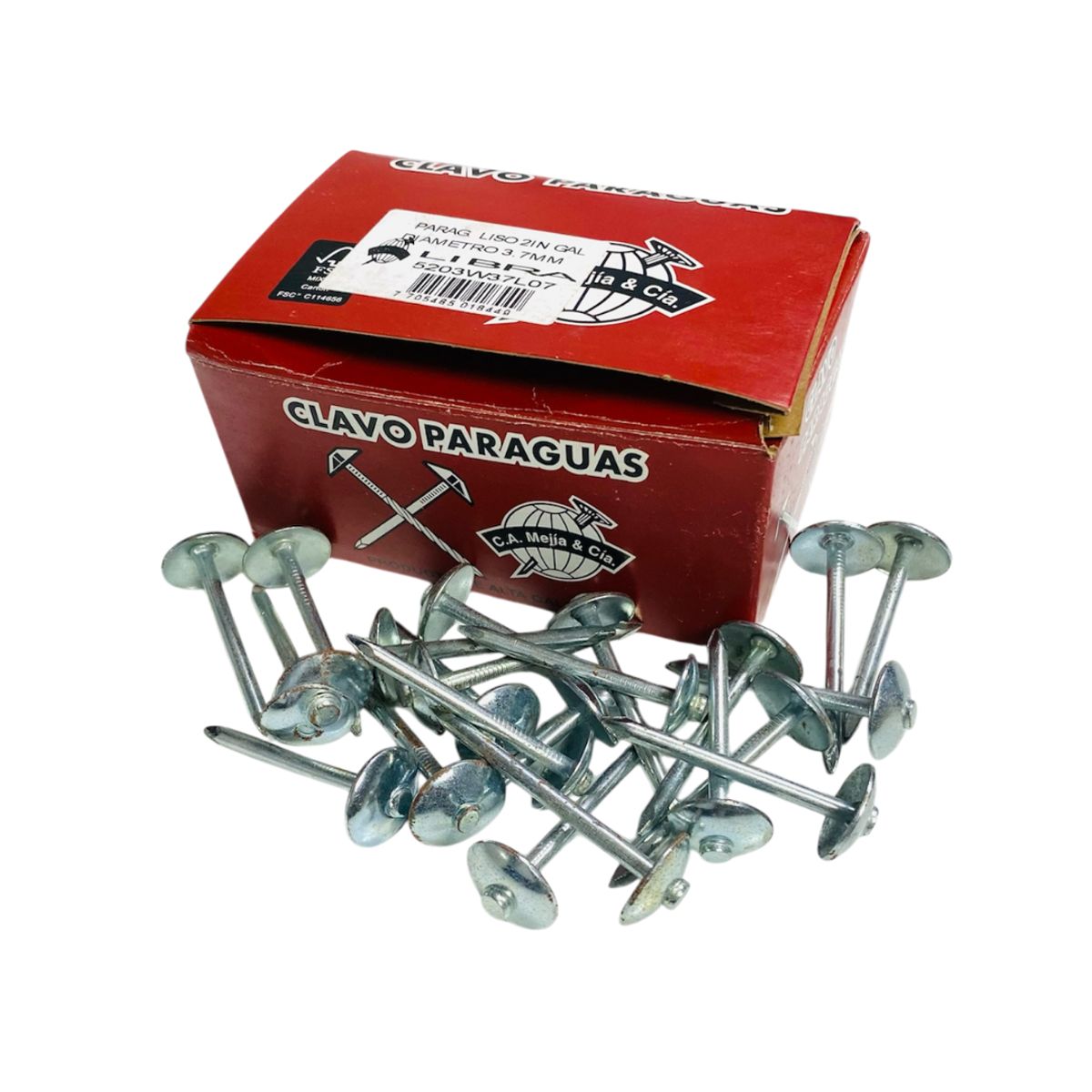 GENERICO - Clavo Paraguas Liso 2 Galvanizado (1 Libra) C.A Mejia