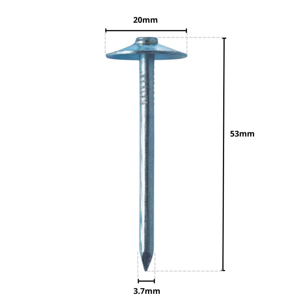 GENERICO - Clavo Paraguas Liso 2 Galvanizado (1 Libra) C.A Mejia