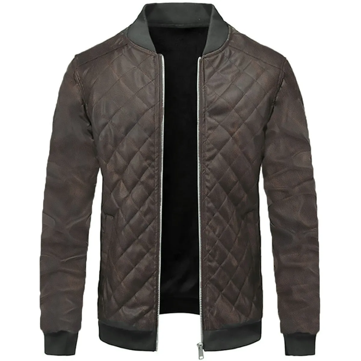 THE CLOTHING COMPANY - Chaqueta Hombre Cuero Sintético Diseño Cuadros