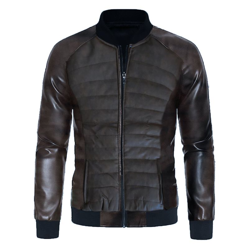 THE CLOTHING COMPANY - Chaqueta Hombre Cuero Sintético Diseño Lineas