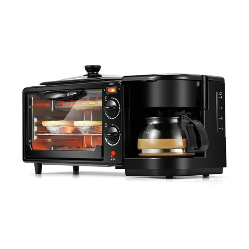 SOKANY - Horno Eléctrico Tostador Sokany Cafetera Parrilla 3 En 1