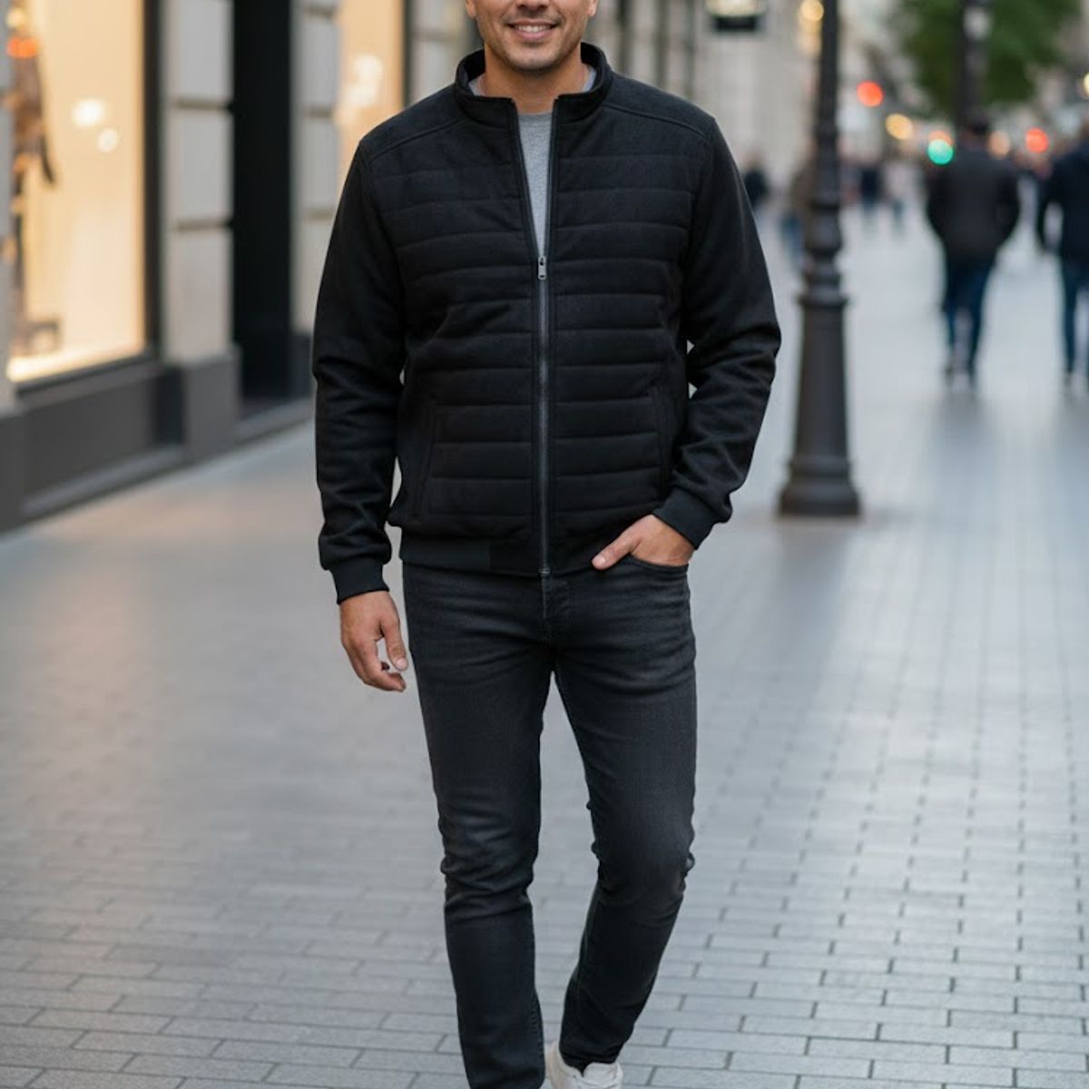 THE CLOTHING COMPANY - Chaqueta Hombre Lineas Gamuzada Forrada