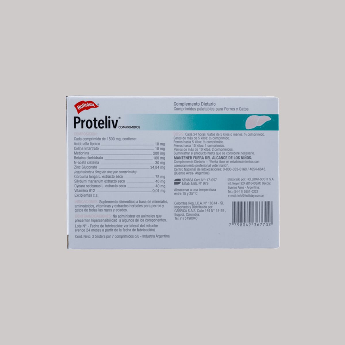 HOLLIDAY - Proteliv Biomodulador Perros y Gatos x 21 tabletas