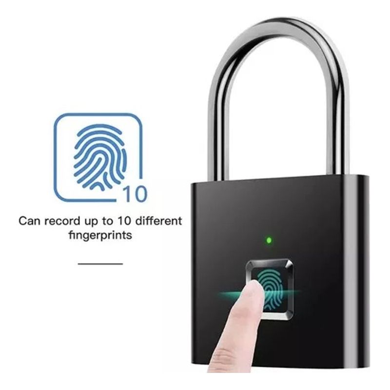 GENERICO - Candado De Seguridad Con Lector Huella Digital 10 Huellas