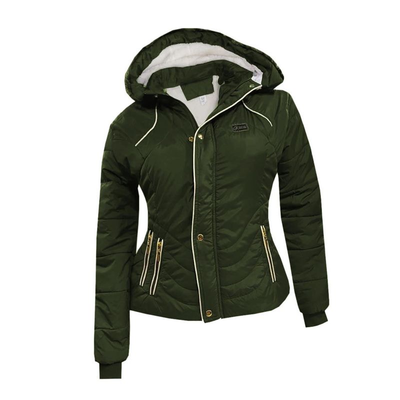 MODA EN CIRCUITO - Chaqueta Impermeable Corta Para Mujer Forrada en Ovejero