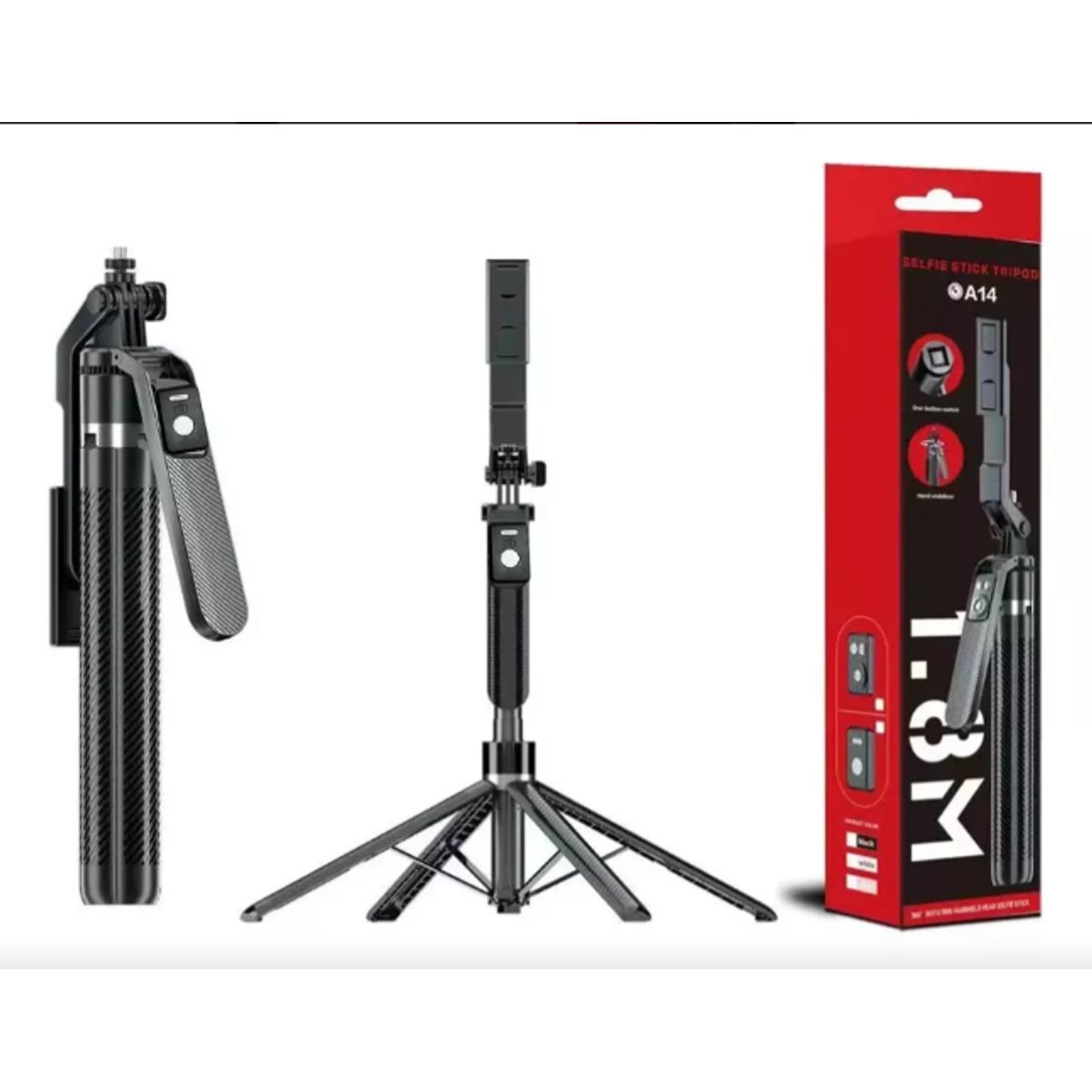 GENERICO - Palo Selfie Stick Tripode 180cm 360 Bluetooth Celular Gopro