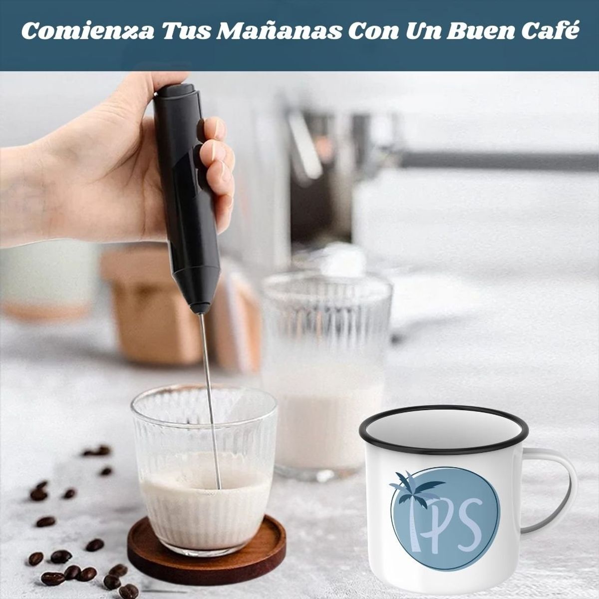 GENERICO - Batidor Portátil Mezclador espumador de Leche Café
