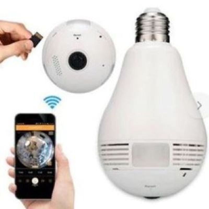 GENERICO - Camara Espia De Seguridad Tipo Bombillo Hd 1.3 Wifi