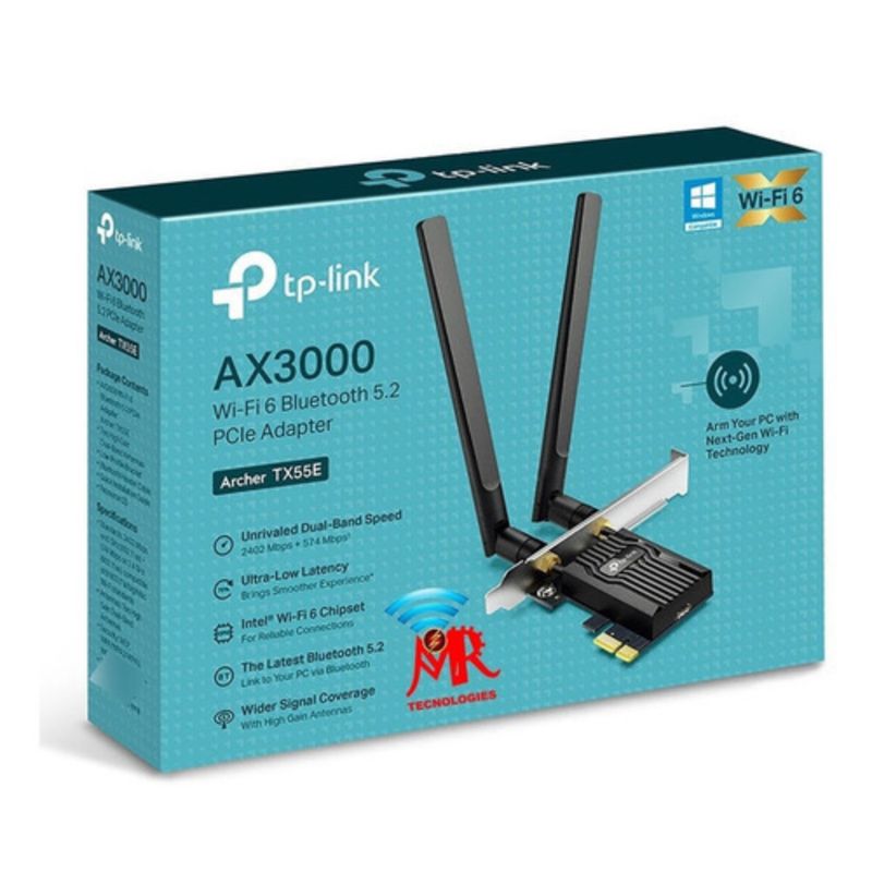 TP LINK - ADAPTADOR PCI EXPRESS TP-LINK TX55E AX3000 WI-FI 6 BLUETOOTH 5.2