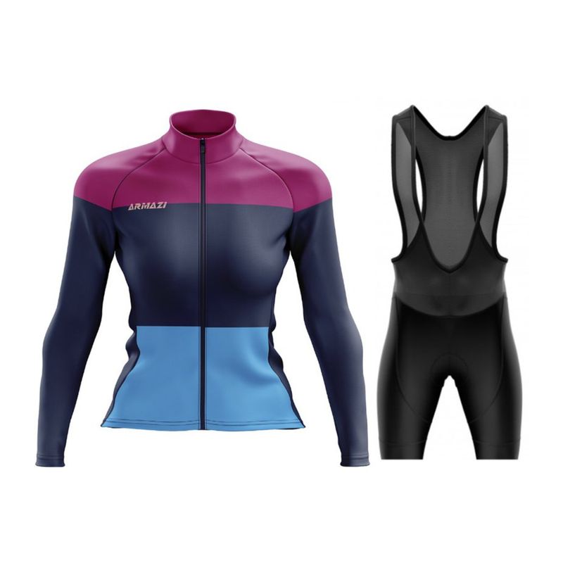 ARMAZI SPORT - UNIFORME DE CICLISMO DAMA ARMAZI MANGA LARGA-PANTALONETA- MULTICOLOR