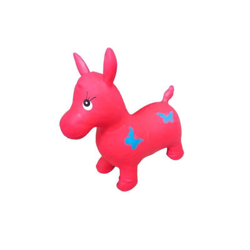 INFANTILES CAJUROMIX - Burro Rojo Inflable Saltarin Con Sonido