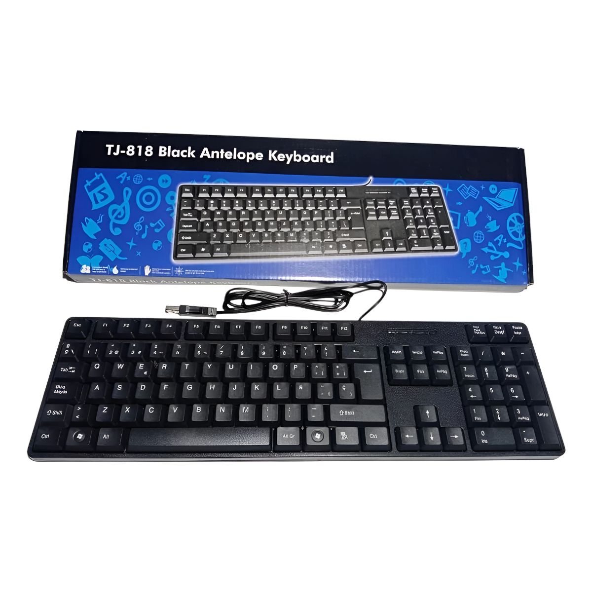 GENERICO - Teclado Multimedia Usb Para Pc En Español Letra Ñ tj-818
