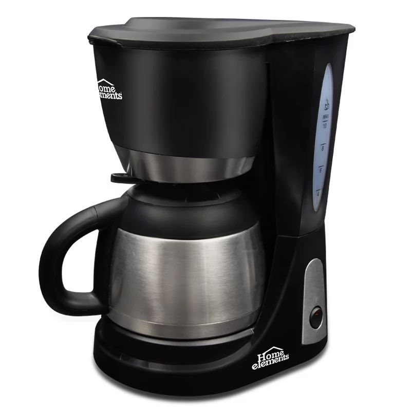 HOME ELEMENTS - Cafetera 10 Tazas Acero Inoxidable De Filtro 120v