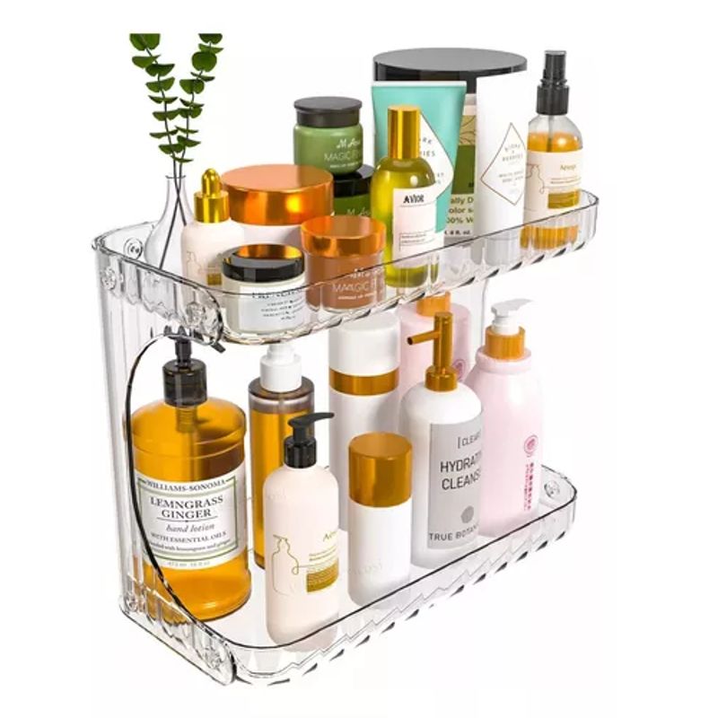 GENERICO - Estante Almacenamiento Maquillaje Doble Nivel Tocador Baño
