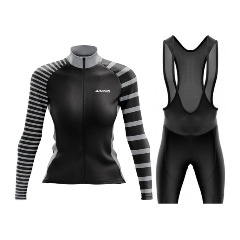 ARMAZI SPORT - UNIFORME DE CICLISMO DAMA ARMAZI MANGA LARGA - PANTALONETA NEGRO