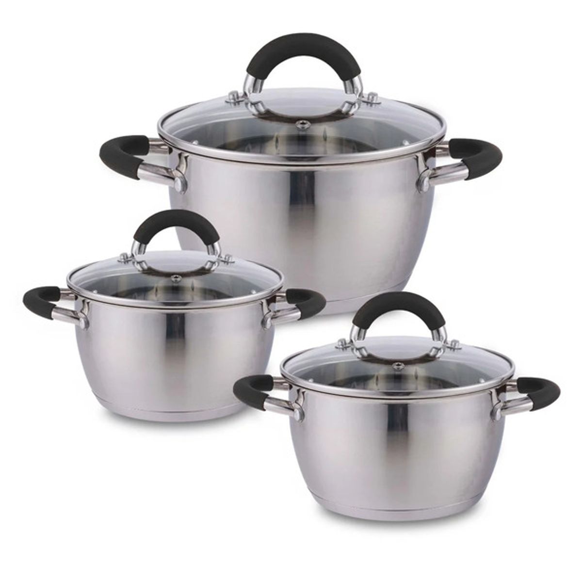 HOME ELEMENTS - Set De Ollas En Acero Inoxidable 6 Piezas