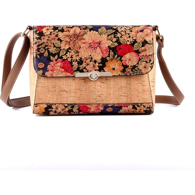 GENERICO - Bolso Cartera Bandolera Mujer En Corcho Natural Ajustable.