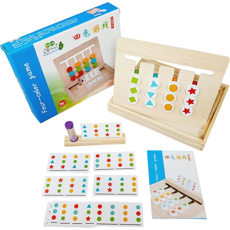 GENERICO - Juego Four Color Game Didactic Agilidad Mental + Reloj Arena