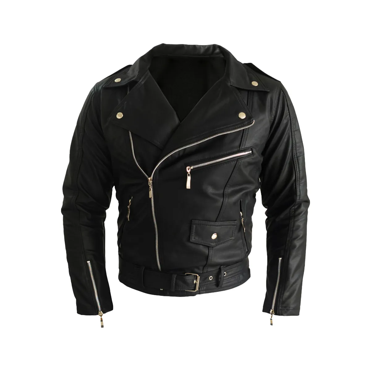 SYK - Chamarra para hombre hecha en cuerotex Glasgow