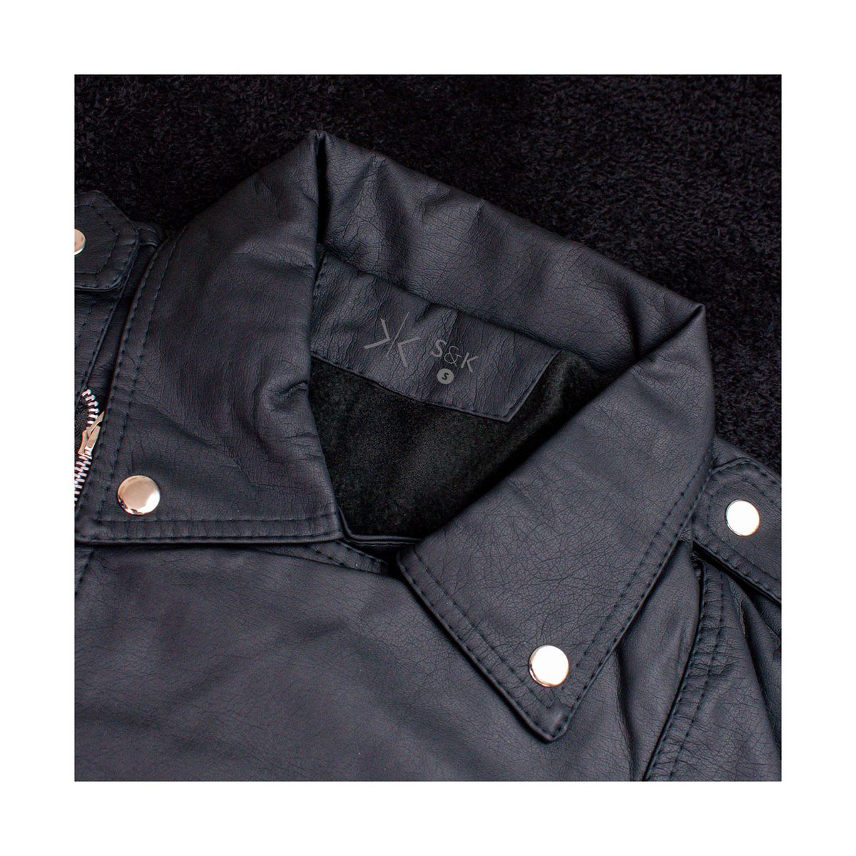 SYK - Chamarra para hombre hecha en cuerotex Glasgow