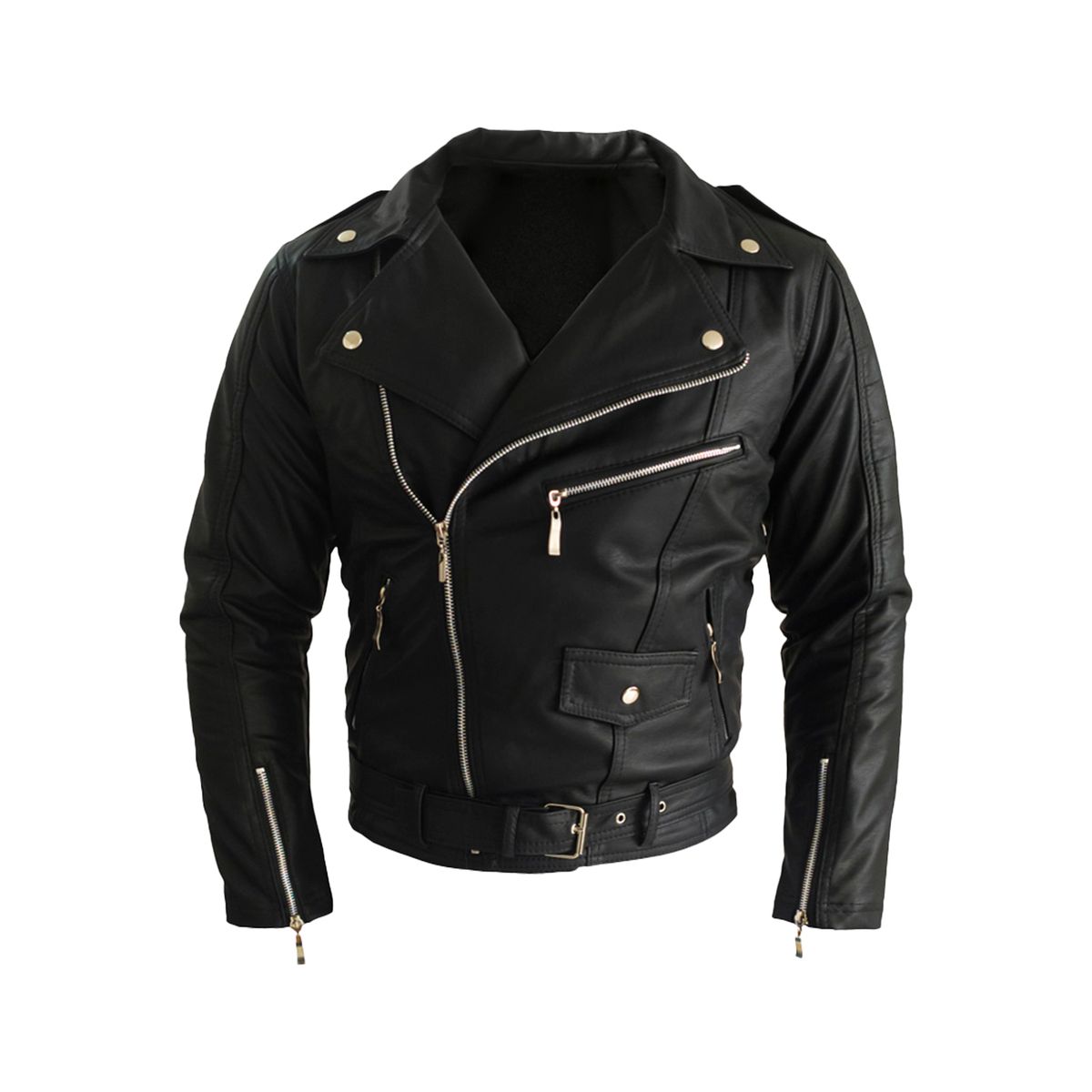 SYK - Chamarra para hombre hecha en cuerotex Glasgow